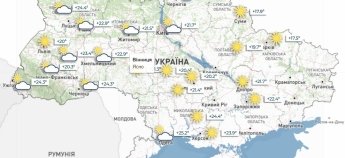Карта погоди в Україні 1 липпня