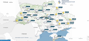 Карта погоди в Україні 25 жовтня