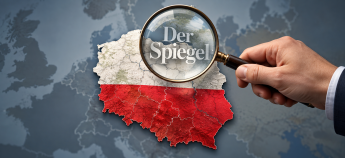Карта Польщі під лупою з написом Der Spiegel