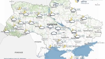Карта погоди в Україні 30 червня