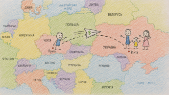Дитяча карта грошового маршруту Прага—Київ