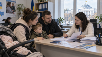 Сім'я ВПО у державному офісі
