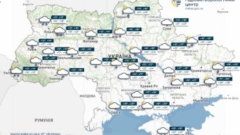 Карта погоди в Україні 24 липня