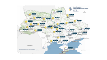 Карта погоди в Україні 1 жовтня