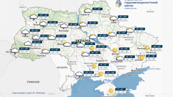 Карта погоди в Україні 25 вересня