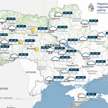 Карта погоди в Україні 26 жовтня