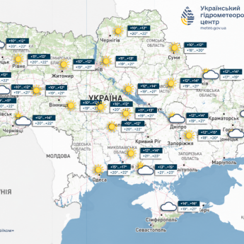 Карта погоди в Україні 16 вересня