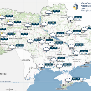 Карта погоди в Україні 31 жовтня