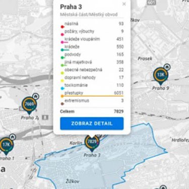 У Чехії можна за допомогою онлайн-карти дізнатися, наскільки кримінальним є той чи інший район