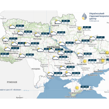 Карта погоди в Україні 2 жовтня