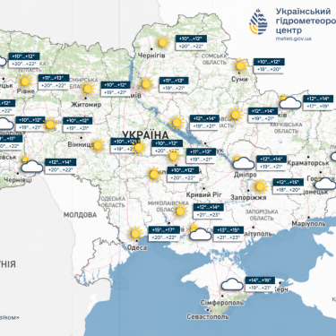 Карта погоди в Україні 16 вересня