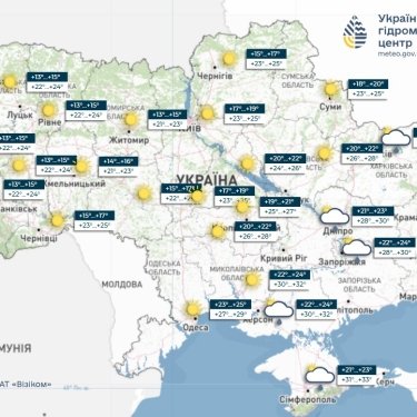 Карта погоди в Україні 9 серпня