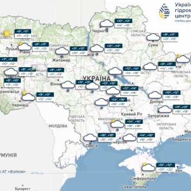 Карта погоди в Україні 23 жовтня