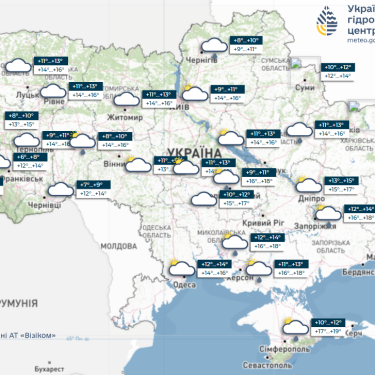 Карта погоди в Україні 21 жовтня
