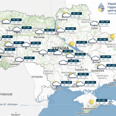 Карта погоди в Україні 24 жовтня