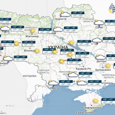 Карта погоди в Україні 2 вересня