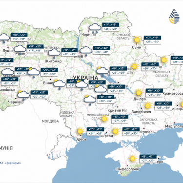 Карта погоди в Україні 18 серпня