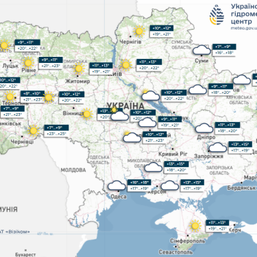 Карта погоди в Україні 8 жовтня