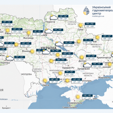 Карта погоди в Україні 8 вересня
