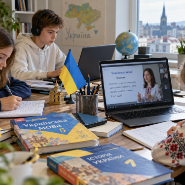 Українські діти на зайняттях онлайн